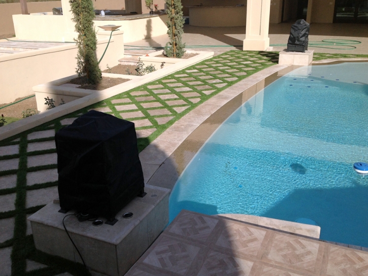 Grass Installation Culver City, California Paver Patio, Backyard Pool